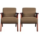 Ver imagem 1 de Kit 2 Poltronas para Sala e Escritório Decorativas Oceania Veludo Castor