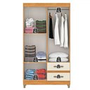 Ver imagem 3 de Guarda-roupa Solteiro Illinois 4 Portas 2 Gavetas com Espelho Cinamomo/off White - Pnr Móveis