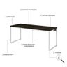 Mesa Kuadra Diretor 180x70x75cm Carvalho Dark - Est.branca Carvalho Dark - Est.branca - 4
