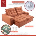 Ver imagem 5 de Sofá Retrátil e Reclinável 2 Lugares 250cm Pés em Madeira Maciça Santorini 