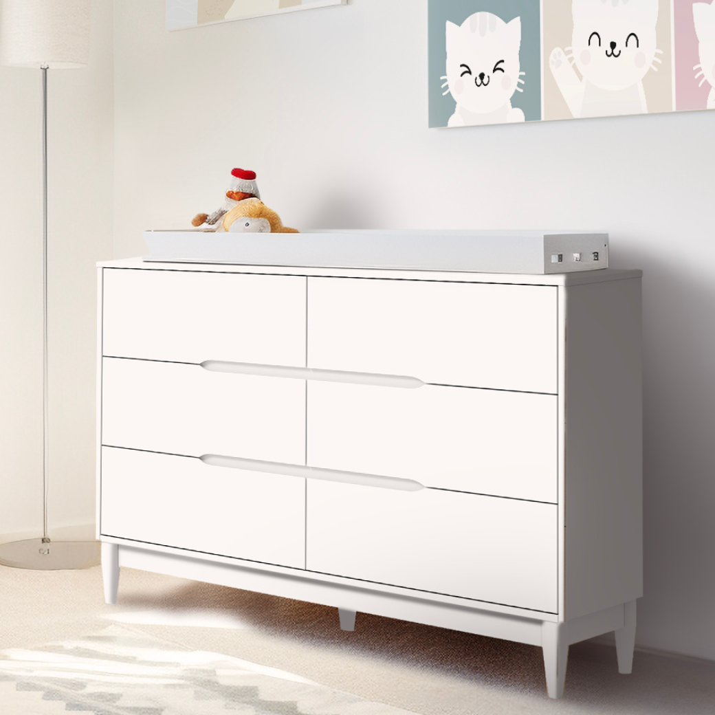 Quarto de Bebê Branco Berço Cômoda e Guarda Roupa Infantil Marca Quater Linha Tomi - 5