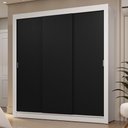 Ver imagem 1 de Guarda-roupa Casal 3 Portas de Correr Branco/preto Sublime Madesa