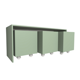 Mesa Organizadora de Brinquedos com 3 Baús 100% Mdf Plancasa Verde Jade - 5