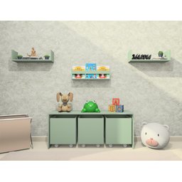 Mesa Organizadora de Brinquedos com 3 Baús 100% Mdf Plancasa Verde Jade - 2