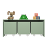 Mesa Organizadora de Brinquedos com 3 Baús 100% Mdf Plancasa Verde Jade - 1