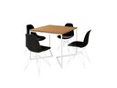 Ver imagem 2 de Mesa Industrial Base Ferro Branco em V Tampo 90x90 Canela 4 Cadeiras Eames Ferro Assento Preto