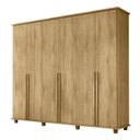 Ver imagem 3 de Guarda-Roupa Casal França 6 Portas com 3 Gavetas Interna e 8 Nichos 2 Maleiros Cinamomo
