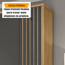 Ver imagem 5 de Guarda-Roupa Casal França 6 Portas com Detalhe Ripado com 3 Gavetas Internas