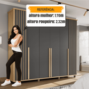 Ver imagem 7 de Guarda-Roupa Casal França 6 Portas com Detalhe Ripado com 3 Gavetas Internas