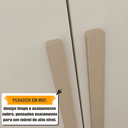 Ver imagem 3 de Guarda-Roupa Casal França 6 Portas com Detalhe Ripado com 3 Gavetas Internas Marrom/Cinamomo/Off White
