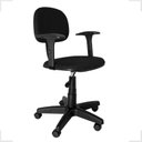 Ver imagem 1 de Cadeira Escritório Secretária Giratória com Braço Regulável em Tecido