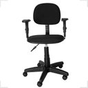 Ver imagem 6 de Cadeira Escritório Secretária Giratória com Braço Regulável em Tecido