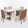 Conjunto Sala de Jantar Mesa Tampo MDF/Vidro com 6 Cadeiras Milena - 2