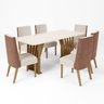 Conjunto Sala de Jantar Mesa Tampo MDF/Vidro com 6 Cadeiras Milena - 2