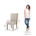 Ver imagem 4 de Conjunto Sala de Jantar Mesa Tampo MDF/Vidro com 6 Cadeiras Milena Bege/Nature/Off White/Linho