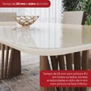Ver mais imagens de Conjunto Sala de Jantar Mesa Tampo MDF/Vidro com 6 Cadeiras Milena Bege/Nature/Off White/Linho