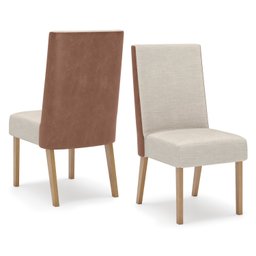 Conjunto Sala de Jantar Mesa Tampo MDF/Vidro com 6 Cadeiras Milena - 6
