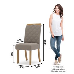 Conjunto Sala de Jantar Tampo Mdf/Vidro 4 Cadeiras Marie - 6