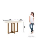 Ver imagem 4 de Conjunto Sala de Jantar Tampo MDF/Vidro 4 Cadeiras Marie Marrom/Nature/Off White/Amêndoa