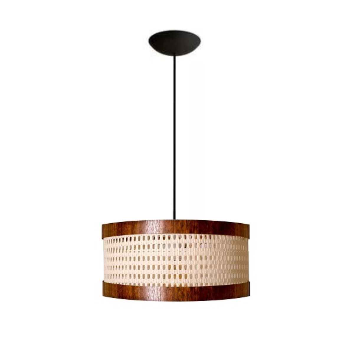 Lustre Pendente Sala Quarto Aramado Redondo Tela Decoração:Preto