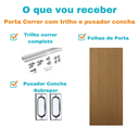 Ver imagem 4 de Porta Imbuia 70 C/ Trilho Prata Puxador Concha