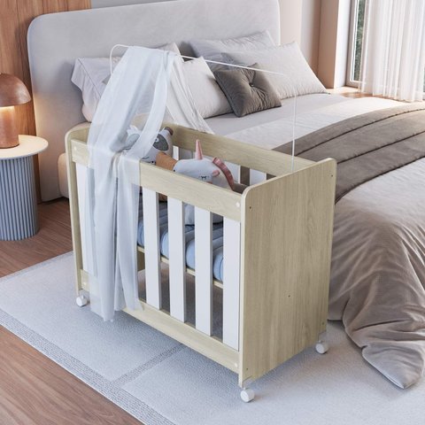 Mini Berço Multifuncional Evolutivo 4 em 1 sem Colchão Bb040 Completa Móveis