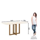 Ver imagem 3 de Conjunto Sala de Jantar Tampo MDF 6 Cadeiras Marie Bege/Nature/Off White/Linho