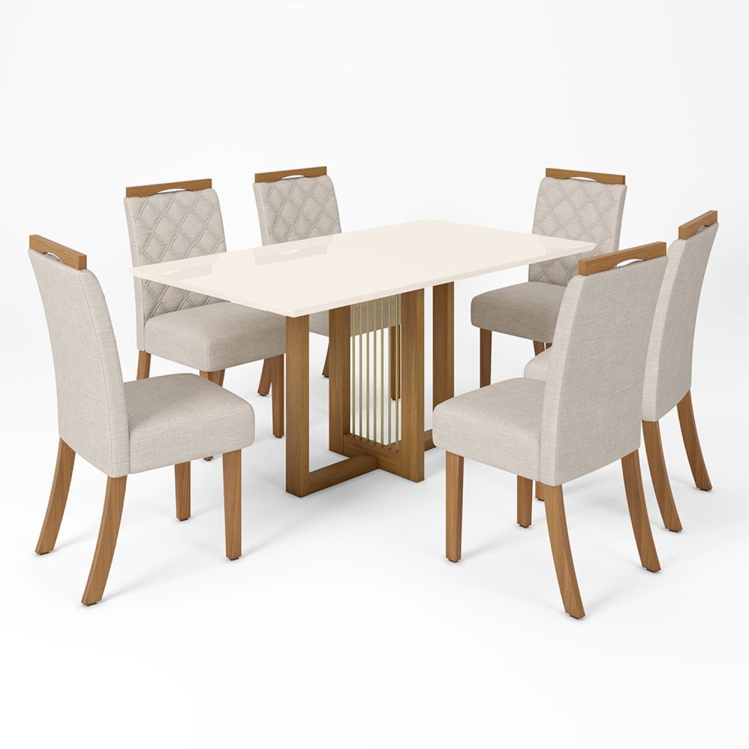 Conjunto Sala de Jantar Tampo MDF 6 Cadeiras Marie - 2