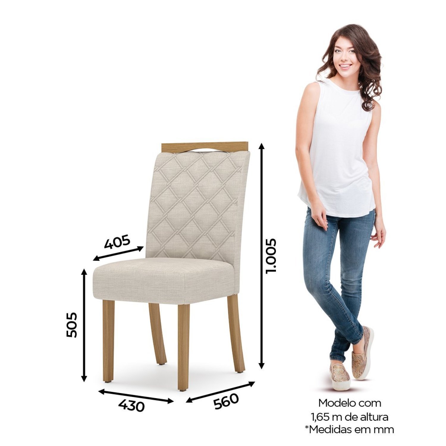 Conjunto Sala de Jantar Tampo MDF 6 Cadeiras Marie - 7
