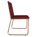 Ver imagem 3 de Kit 3 Cadeiras de Jantar Estofada Lille Base Bronze Veludo Bordô - Montanaris Decor