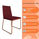 Ver imagem 6 de Kit 3 Cadeiras de Jantar Estofada Lille Base Bronze Veludo Bordô - Montanaris Decor