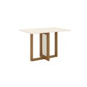 Ver imagem 5 de Conjunto Sala de Jantar Mesa Tampo MDF com 4 Cadeiras Marie Bege/Nature/Off White/Linho