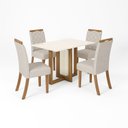 Ver imagem 2 de Conjunto Sala de Jantar Mesa Tampo MDF com 4 Cadeiras Marie