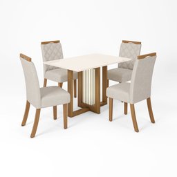 Conjunto Sala de Jantar Mesa Tampo MDF com 4 Cadeiras Marie - 2