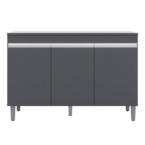 Balcão de Cozinha Manu com Tampo 120 Cm Cinza Fosco - Ajl