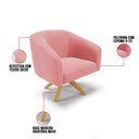 Ver imagem 5 de Cadeira Sala de Jantar Giratória Ma30 Stella Suede D03 - D'Rossi Cor Rose