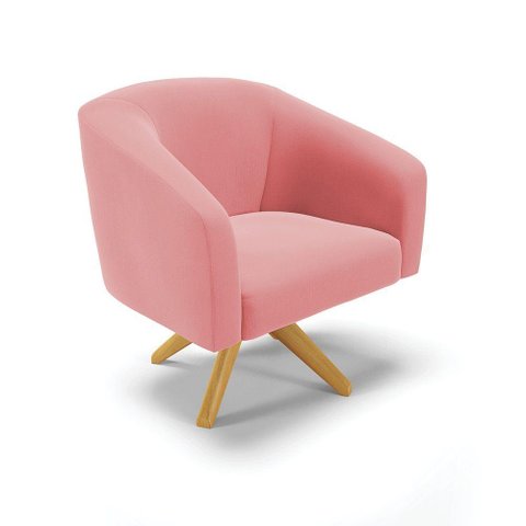 Cadeira Sala de Jantar Giratória Ma30 Stella Suede D03 - D'Rossi Cor Rose