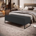 Ver imagem 2 de Puff Decorativo Sala de Estar Bali W01 Base Ferro 120x50 cm Bouclê Preto - Lyam Decor