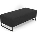Ver imagem 1 de Puff Decorativo Sala de Estar Bali W01 Base Ferro 120x50 cm Bouclê Preto - Lyam Decor