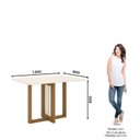 Ver imagem 3 de Conjunto Sala de Jantar Mesa Tampo MDF com 4 Cadeiras Marie Marrom/Nature/Off White/Amêndoa