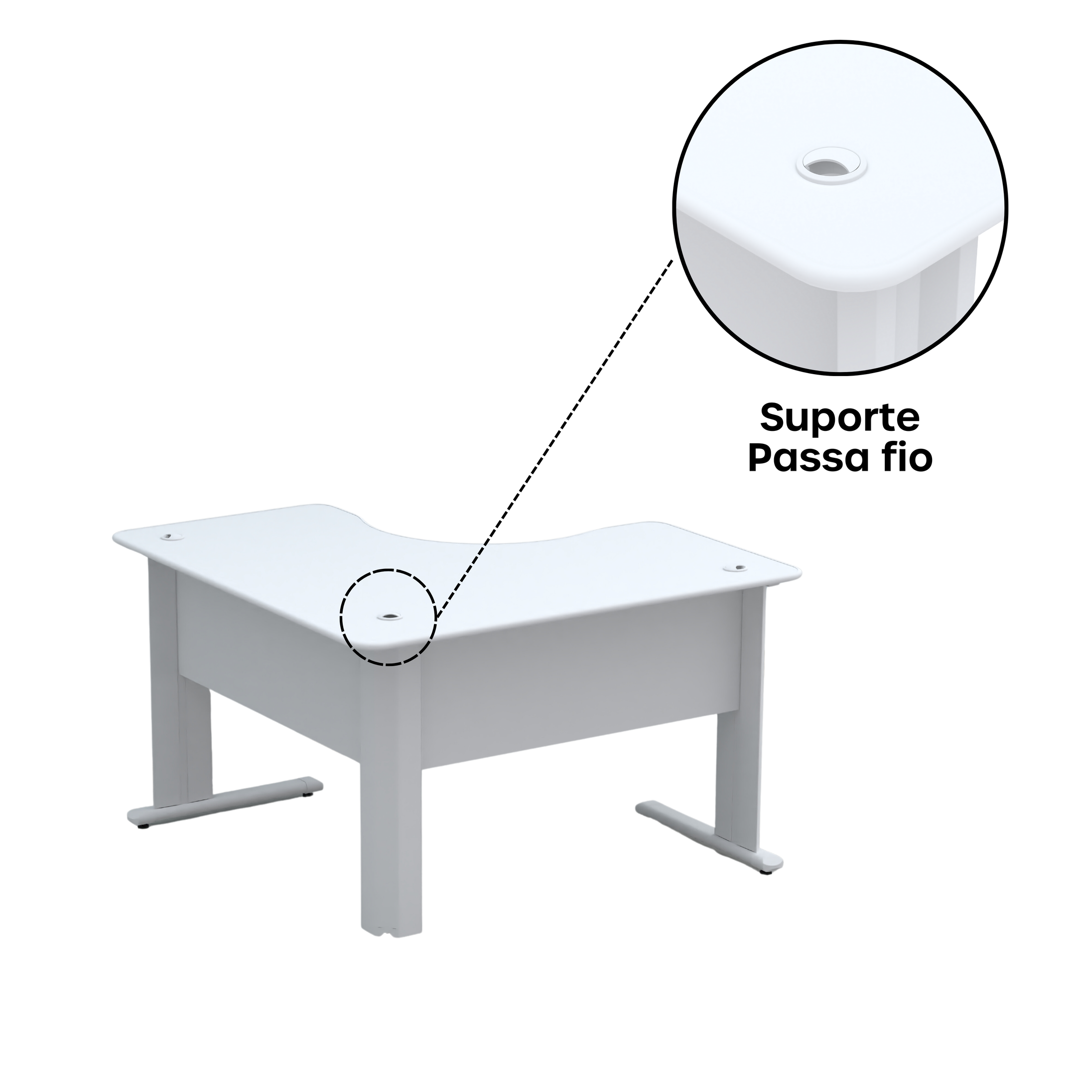 Mesa Estação de Trabalho em L 140x140cm ETP1414 Maxxi - 9