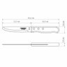 Faca Talher para Churrasco Jumbo Tramontina Aço Inox Madeira Tratada Polywood Vermelho - 3