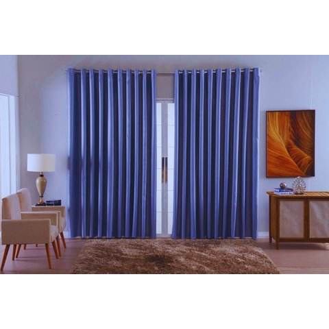 Cortina para Sala Quarto Blackout Tecido 5,00x2,80 Ellegance:prata