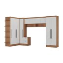 Ver imagem 4 de Conjunto Guarda-Roupa Modulado 10 Portas 6 Gavetas 7 Peças Yescasa Marrom/Nogal/Branco