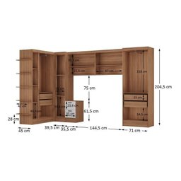 Guardo Roupa Modulado 10 Portas 6 Gavetas 7 Peças  - 7
