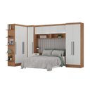 Ver imagem 6 de Conjunto Guarda-Roupa Modulado 10 Portas 6 Gavetas 7 Peças Yescasa Marrom/Nogal/Branco