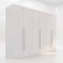 Ver imagem 2 de Guarda Roupa Casal 6 Portas 6 Gavetas Gramado 100% MDF Branco/Neve