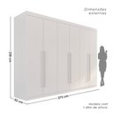 Ver imagem 3 de Guarda Roupa Casal 6 Portas 6 Gavetas Gramado 100% MDF Branco/Neve