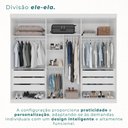 Ver imagem 6 de Guarda Roupa Casal 6 Portas 6 Gavetas Gramado 100% MDF Branco/Neve