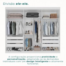 Guarda Roupa Casal 6 Portas 6 Gavetas Gramado 100% MDF - 6